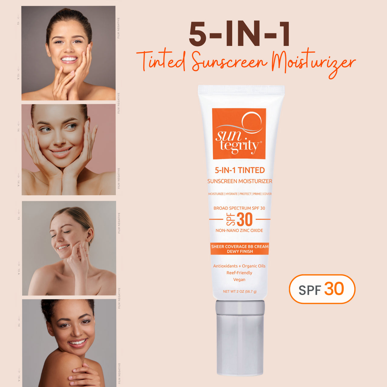5-in-1 Moisturizing Tinted Face Sunscreen | SPF 30