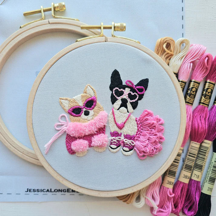 Pawty Time Embroidery Kit | Beginner Plus