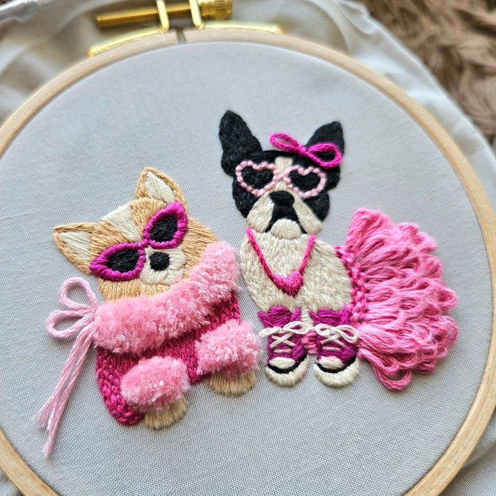 Pawty Time Embroidery Kit | Beginner Plus