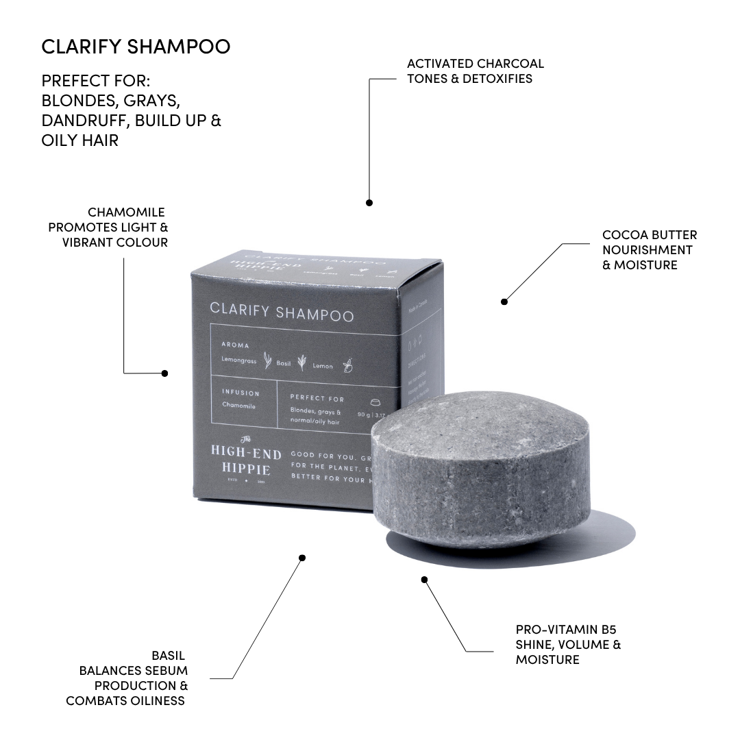 Clarify Shampoo Bar | Toning for Blonde + Gray/Normal to Oily Hair Types