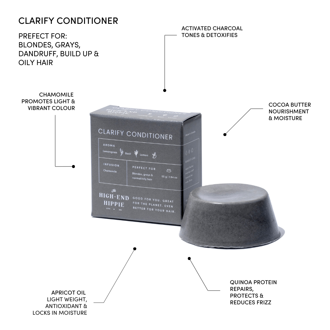 Clarify Conditioner Bar | Toning for Blonde + Gray/Normal to Oily Hair Types