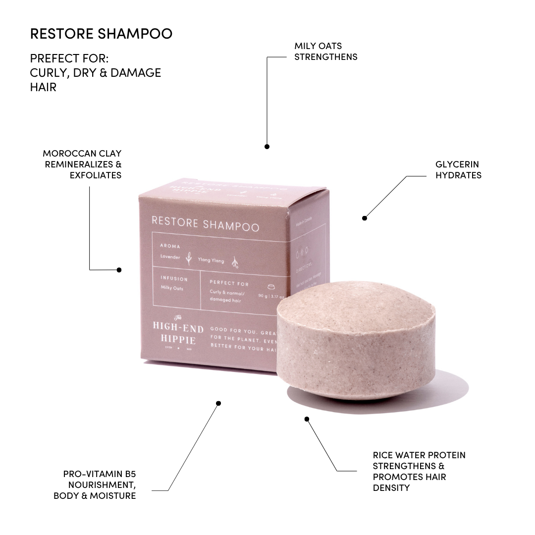 Restore Shampoo Bar | Thick, Curly, Dry or Damaged Hair Types
