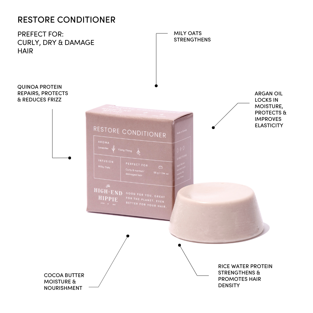 Restore Conditioner Bar | Thick, Curly, Dry or Damaged Hair Types