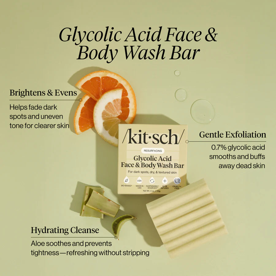 Glycolic Acid Face & Body Wash Bar | Resurfacing