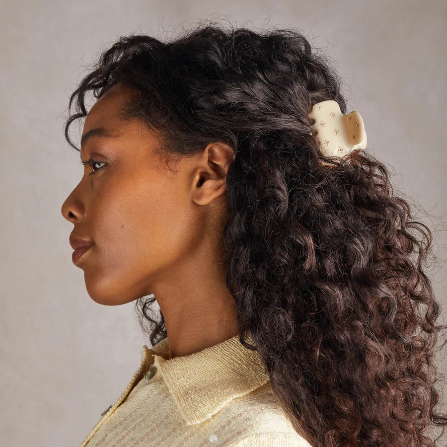 Rhinestone Cloud Claw Clip | Ivory