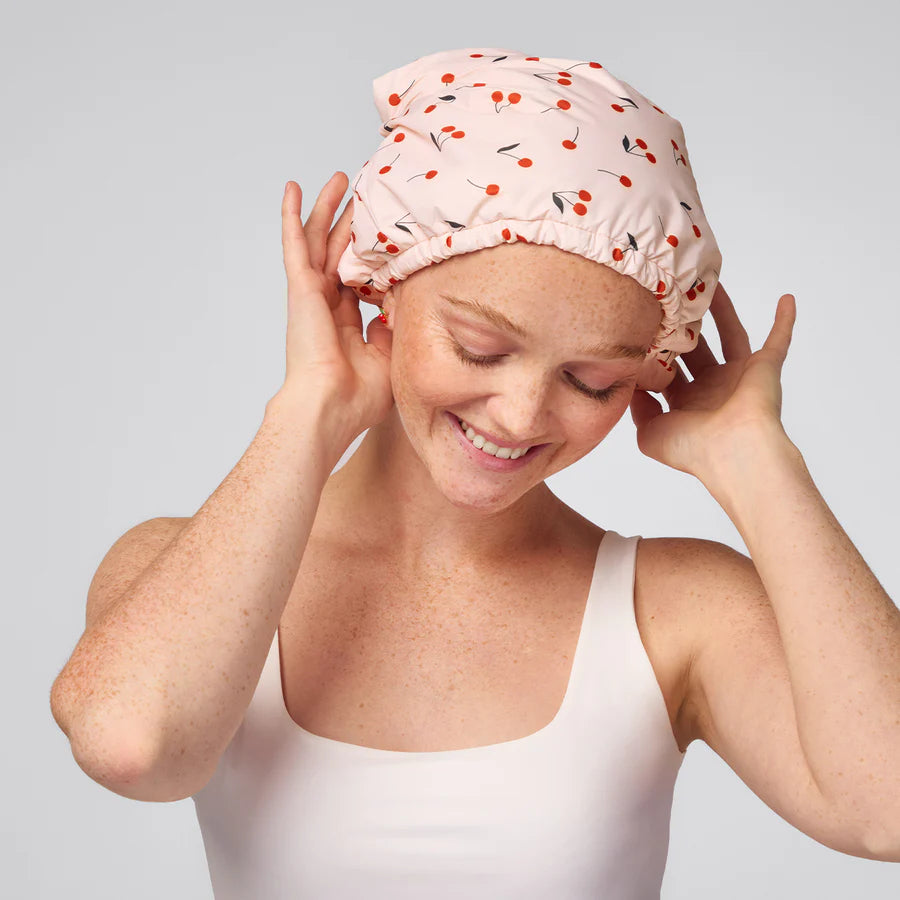 Satin Lined Shower Cap | Cherries