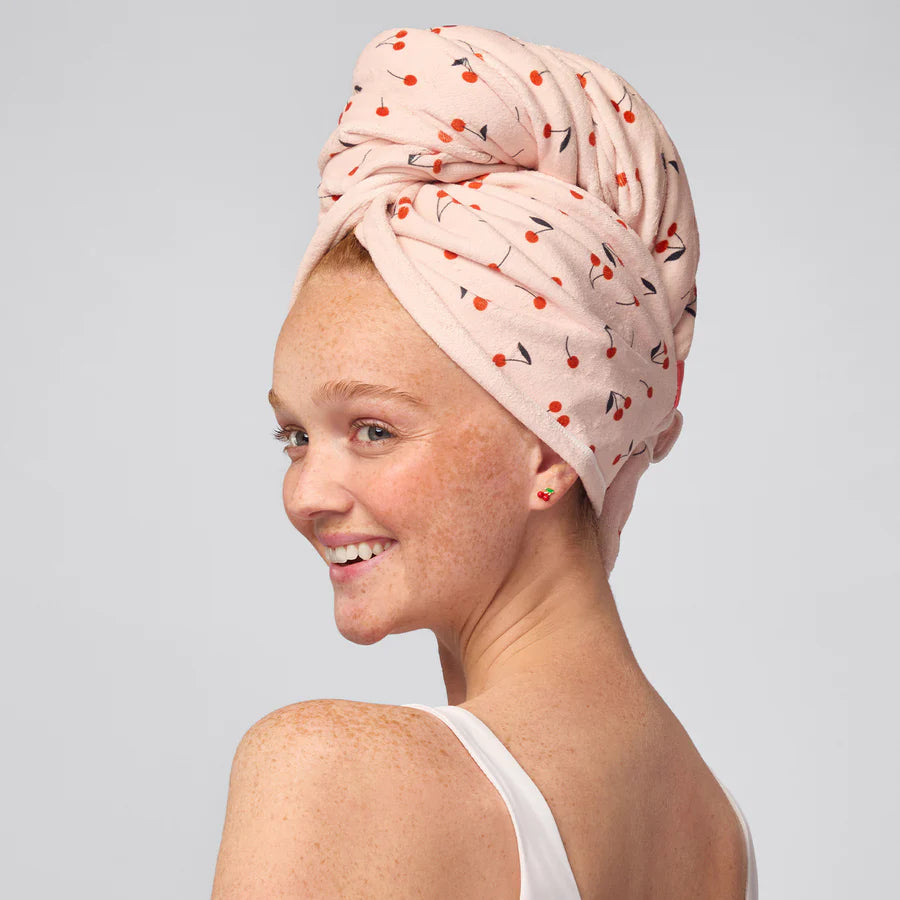 XL Microfiber Hair Towel Wrap | Cherries
