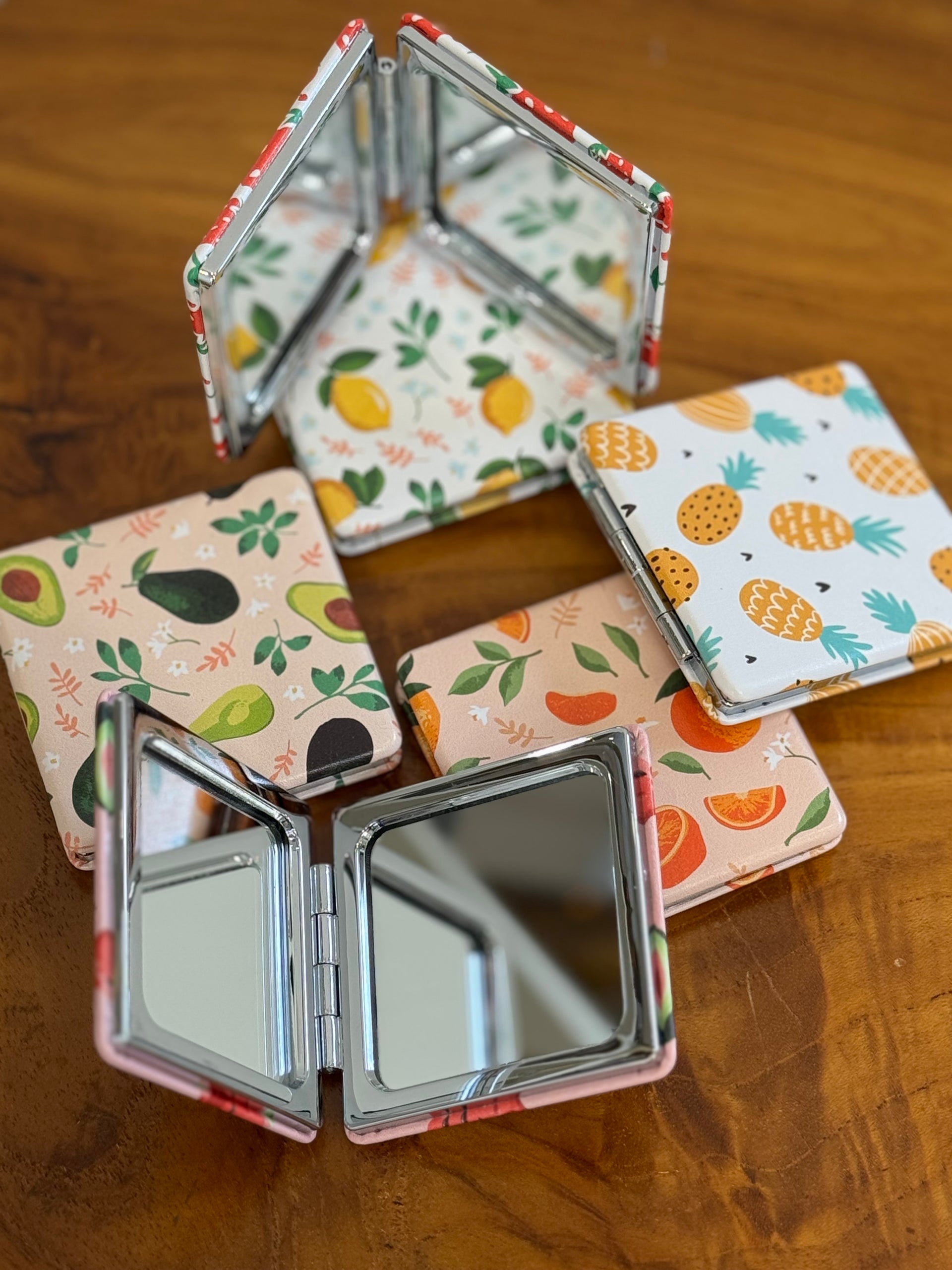 Dual Sided Compact Mirror | Fruits