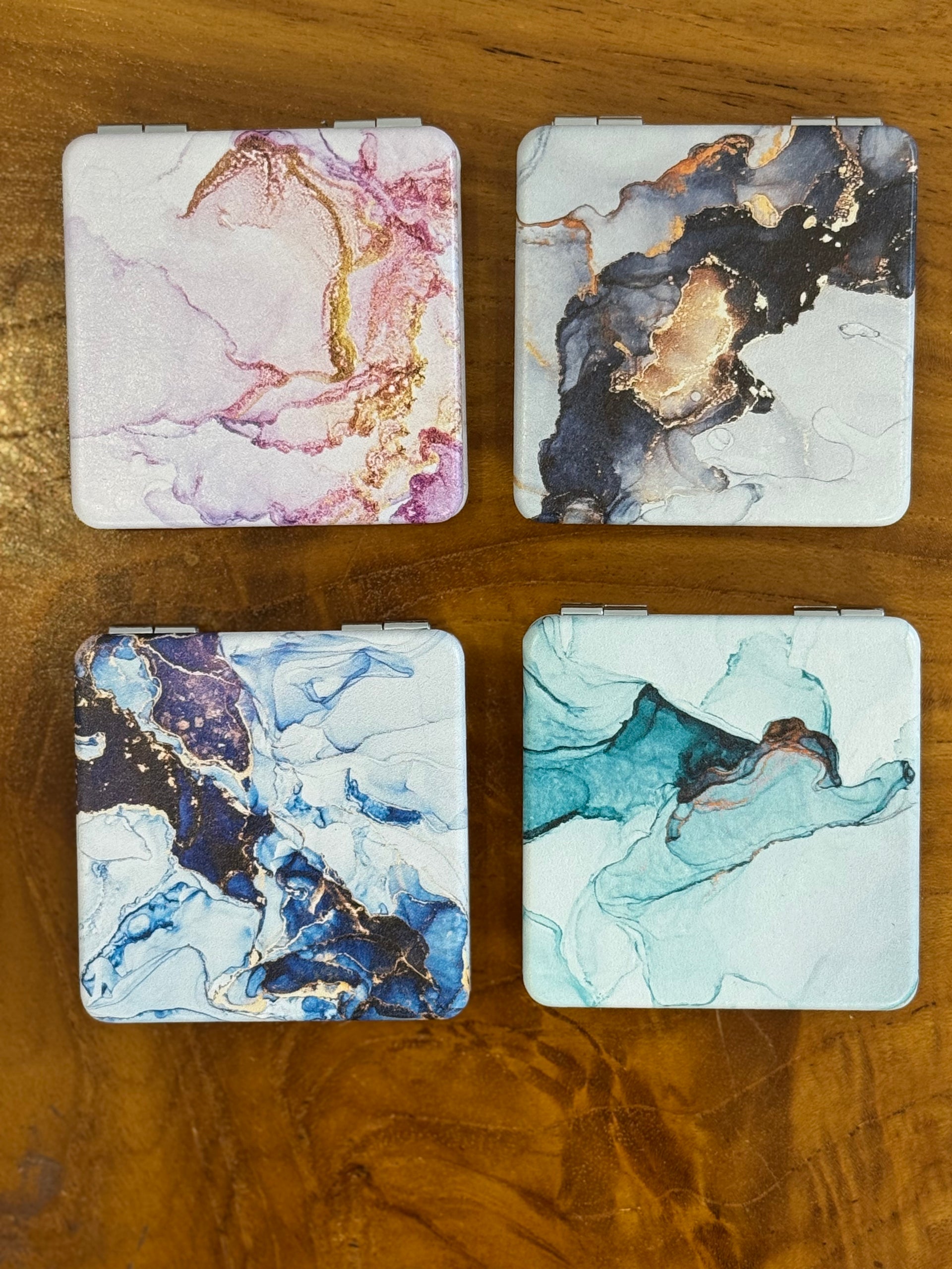 Dual Sided Compact Mirror | Marbled