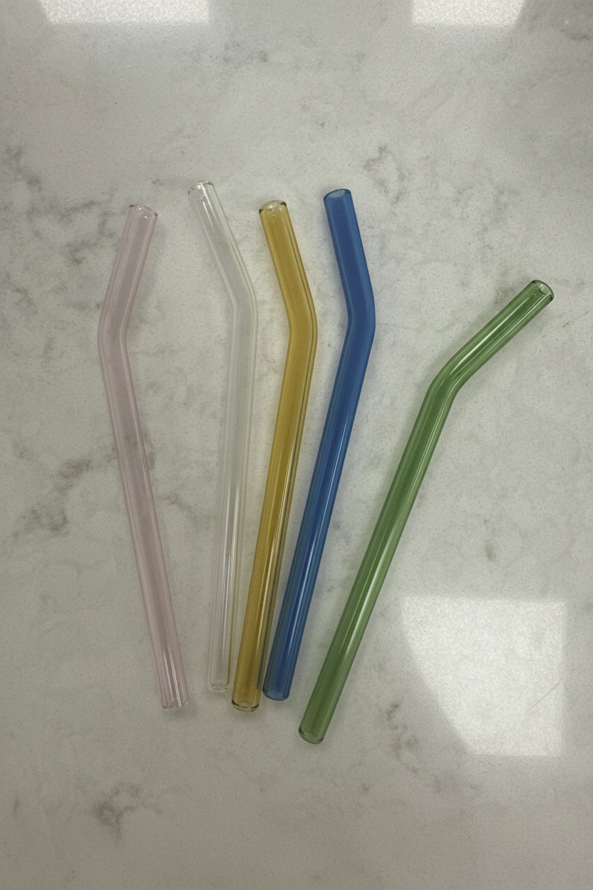 6" Glass Cocktail Straw | Bent