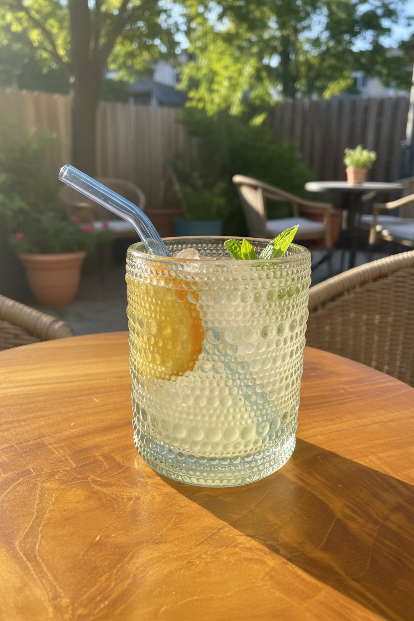 6" Glass Cocktail Straw | Bent