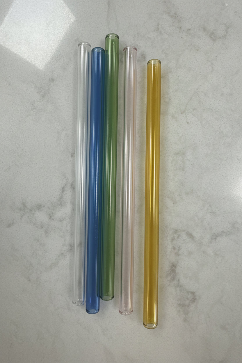 6" Glass Cocktail Straw | Straight