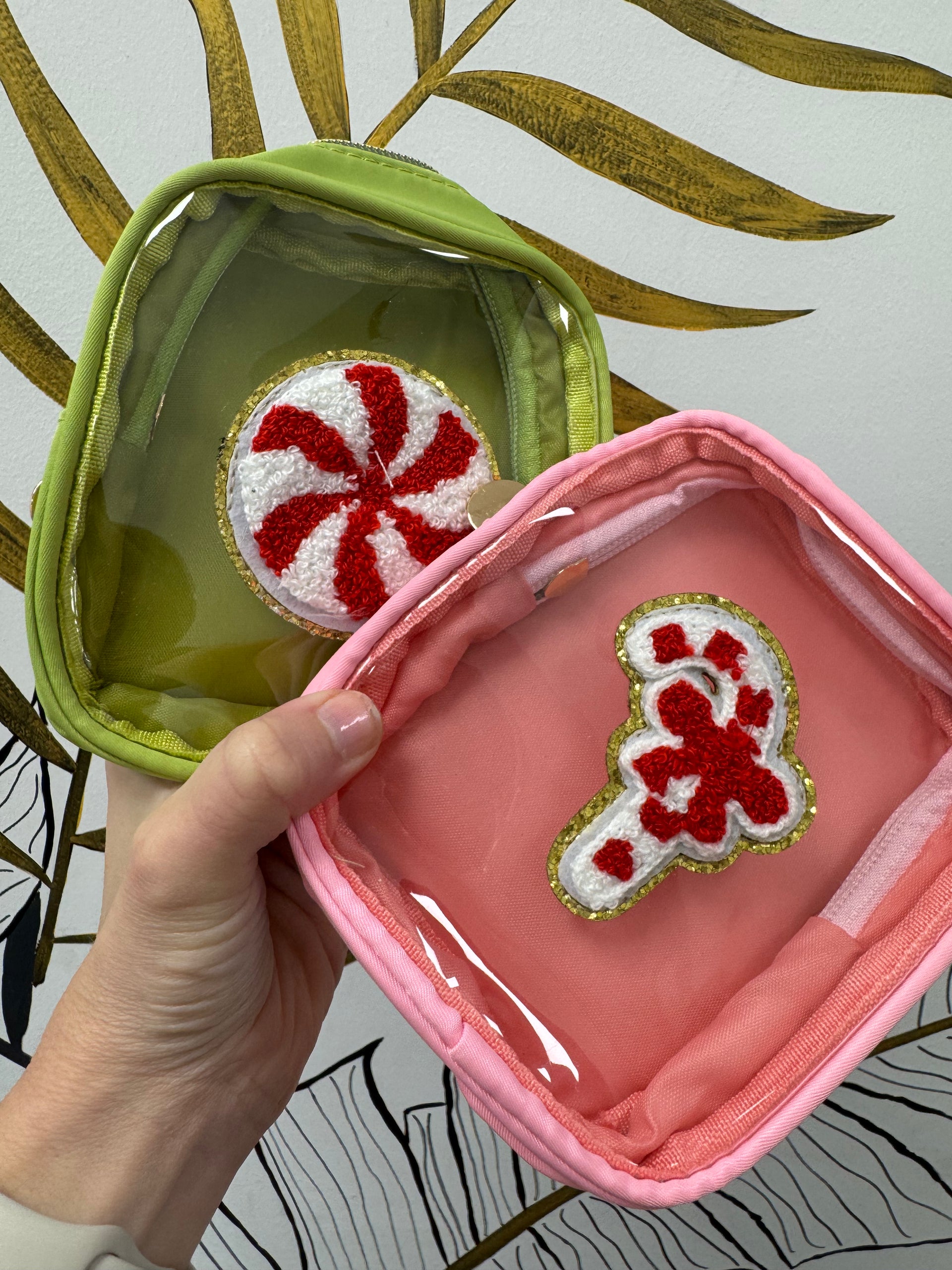 Zipper Pouch with Clear Front| Holiday Patch