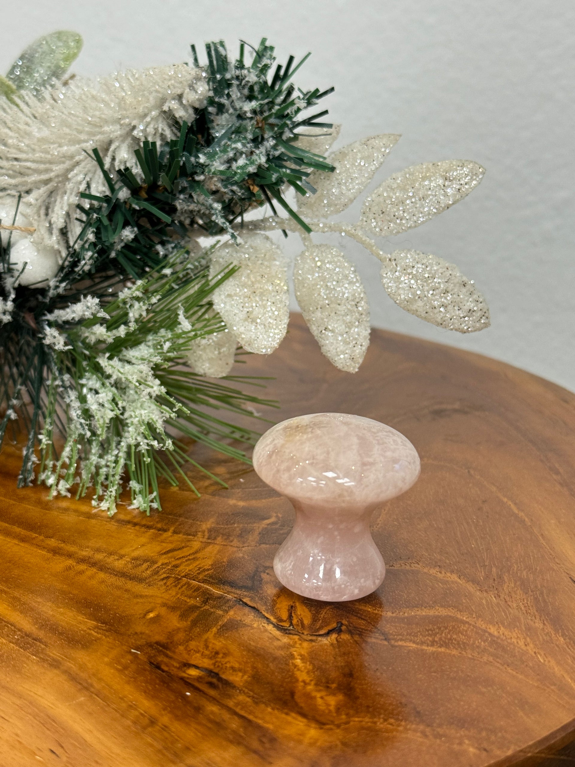 Mushroom Shaped Rose Quartz Facial Massage Tool