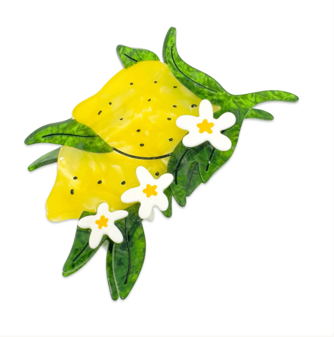 XL Lemon + Flowers Claw Clip