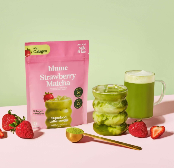 Strawberry Matcha + Collagen Latte Powder | Glow + Energize