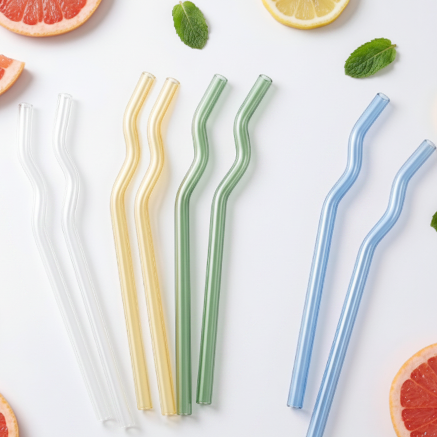 8" Wavy Glass Straw