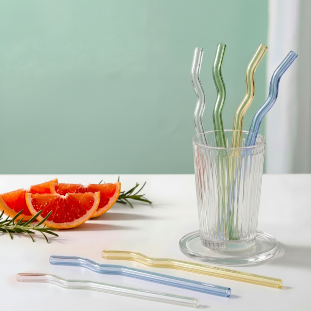 8" Wavy Glass Straw