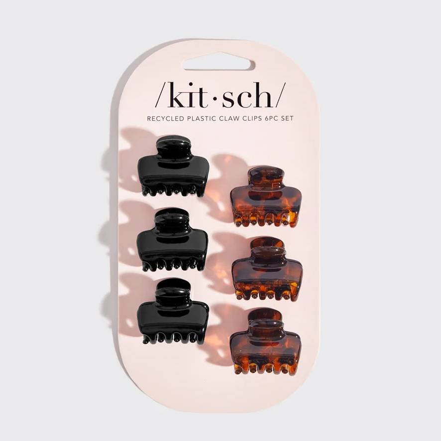 Mini Cloud Claw Clips 6pc Set | Black & Tortoise