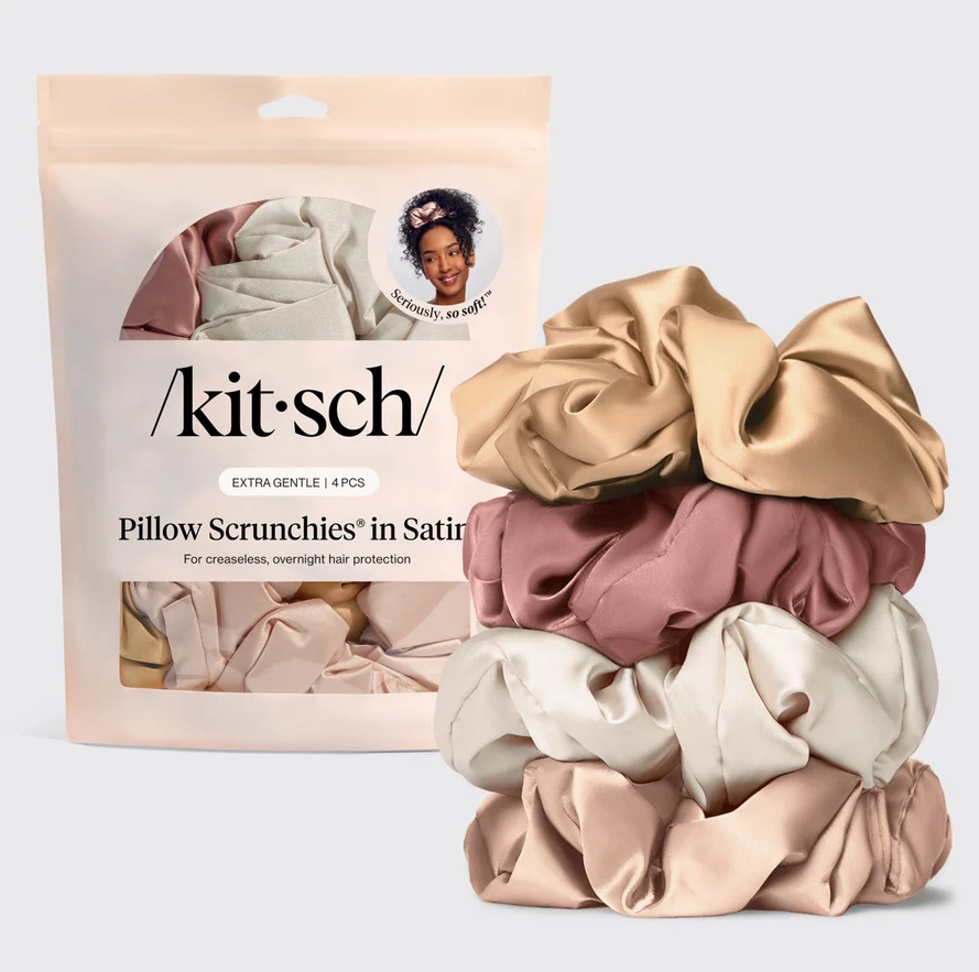 Satin Pillow Scrunchies® 4pc Set | Blush