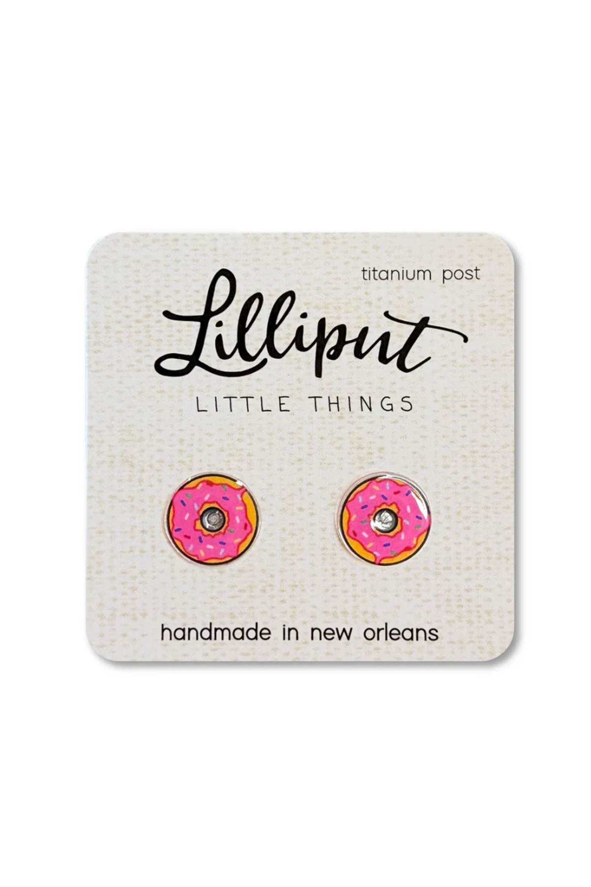 Pink Sprinkle Donut Earrings