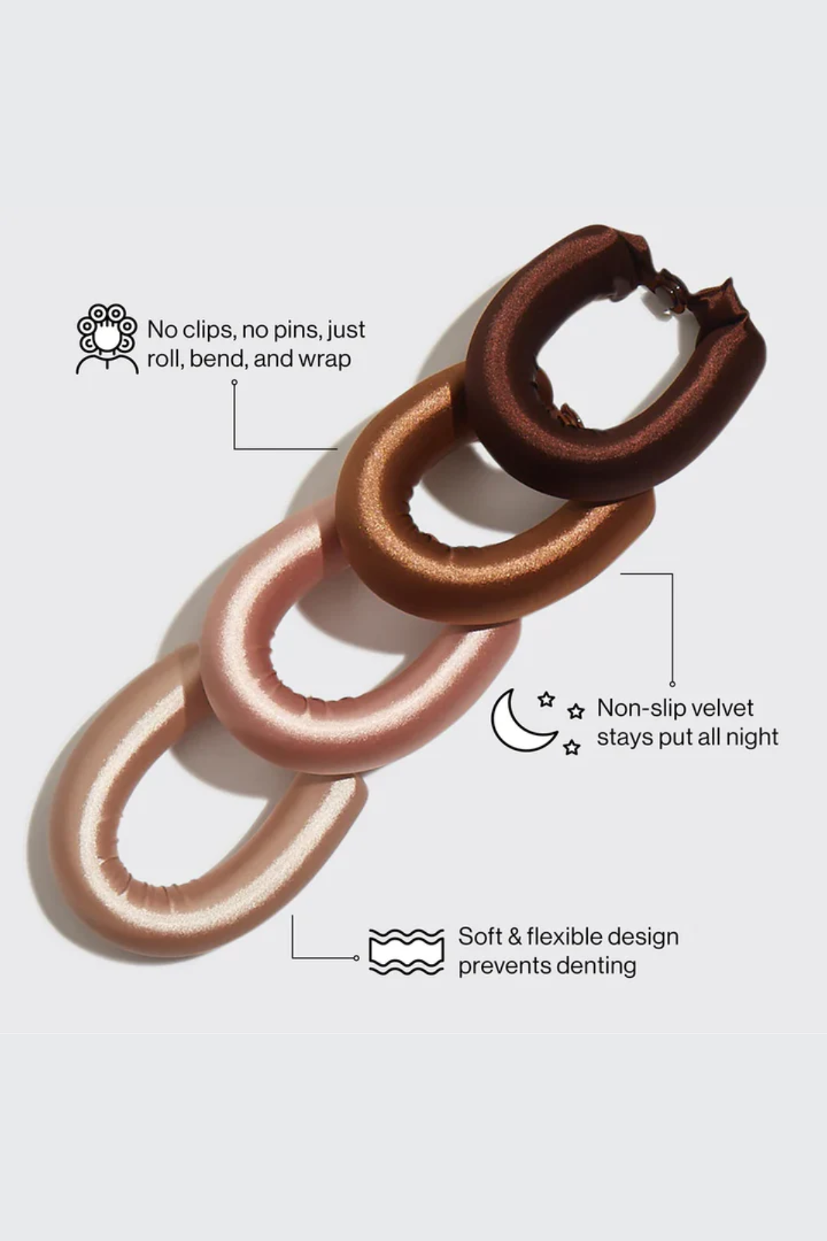 Jumbo Heatless Curls Satin Flexi Rods