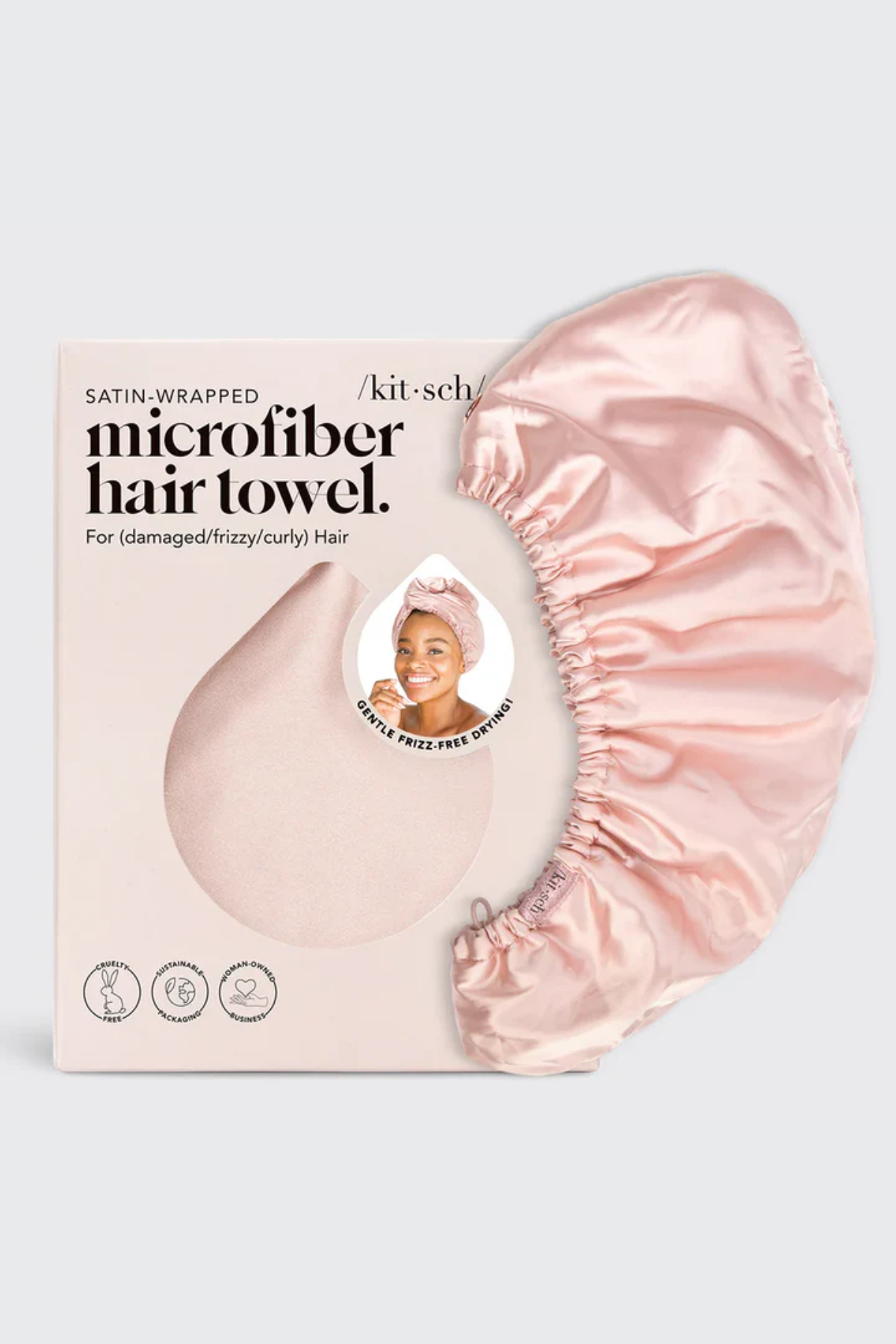 Satin Wrapped Microfiber Hair Towel