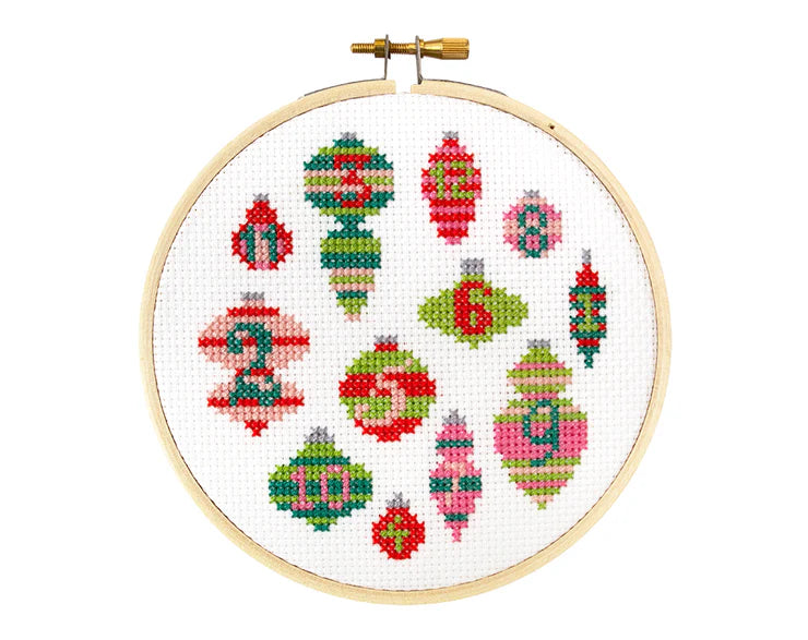 12 Days of Ornaments Cross Stitch Kit | Level 1